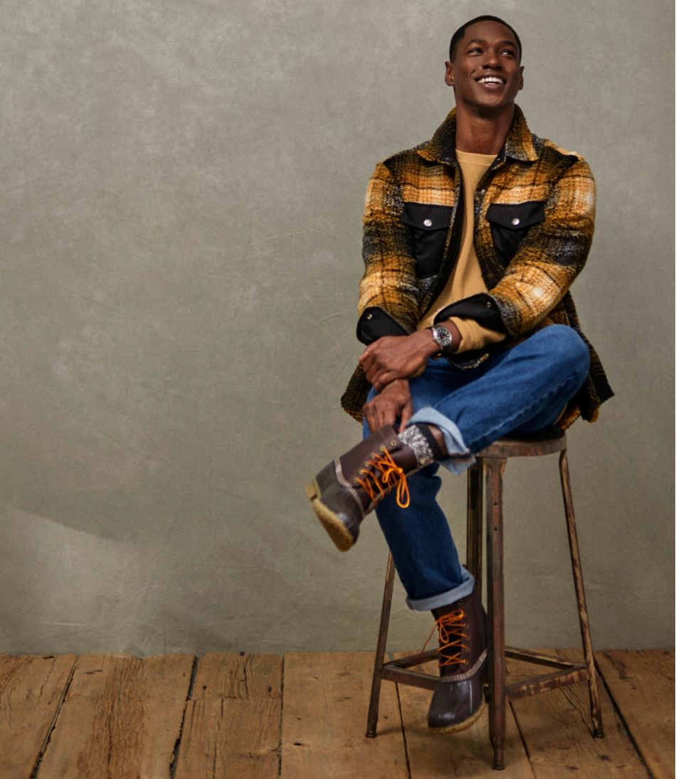 Men's Signature Mixed Media Fleece Shirt Jacket, Plaid | L.L.Bean online