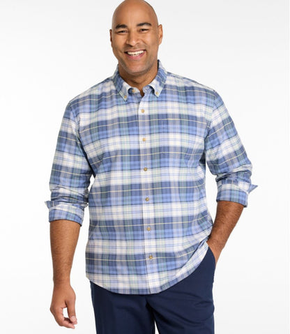 Men's Sunwashed Oxford Shirt, Slightly Fitted Untucked Fit, Plaid | L.L.Bean US