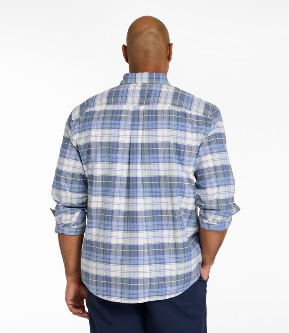 Men's Sunwashed Oxford Shirt, Slightly Fitted Untucked Fit, Plaid | L.L.Bean US
