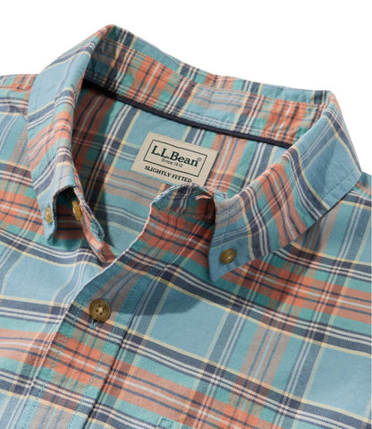 Men's Sunwashed Oxford Shirt, Slightly Fitted Untucked Fit, Plaid | L.L.Bean US