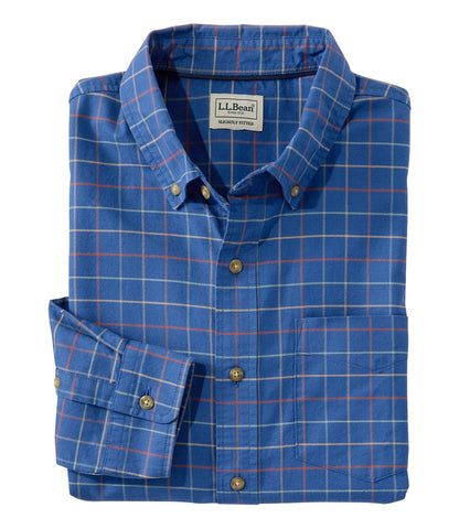 Men's Sunwashed Oxford Shirt, Slightly Fitted Untucked Fit, Plaid | L.L.Bean US