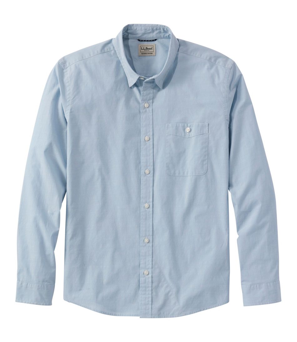 Men's Comfort Stretch Performance® Chambray Shirt, Long-Sleeve, Slightly Fitted Untucked Fit | L.L.Bean online