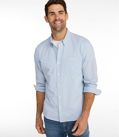 Men's Comfort Stretch Performance® Chambray Shirt, Long-Sleeve, Slightly Fitted Untucked Fit | L.L.Bean online