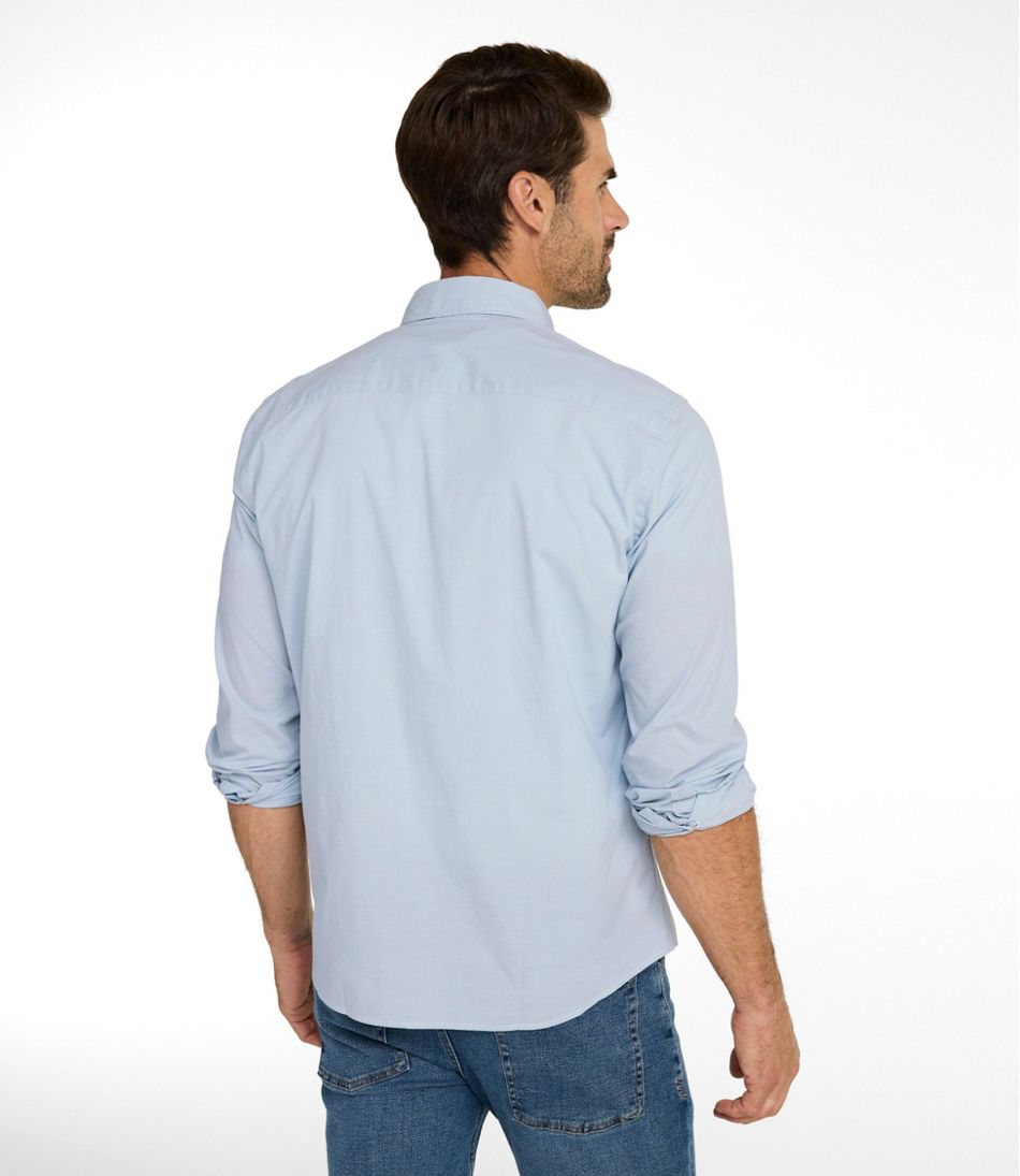 Men's Comfort Stretch Performance® Chambray Shirt, Long-Sleeve, Slightly Fitted Untucked Fit | L.L.Bean online