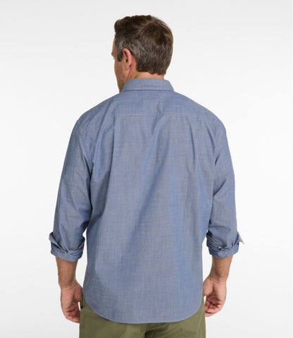 Men's Comfort Stretch Performance® Chambray Shirt, Long-Sleeve, Slightly Fitted Untucked Fit | L.L.Bean online
