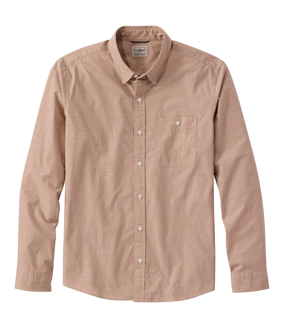 Men's Comfort Stretch Performance® Chambray Shirt, Long-Sleeve, Slightly Fitted Untucked Fit | L.L.Bean online
