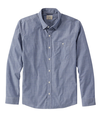 Men's Comfort Stretch Performance® Chambray Shirt, Long-Sleeve, Slightly Fitted Untucked Fit | L.L.Bean online