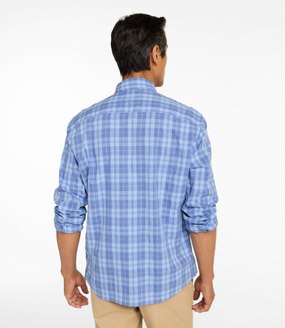 Men's Comfort Stretch Performance® Chambray Shirt, Long-Sleeve, Slightly Fitted Untucked Fit, Plaid | L.L.Bean discount