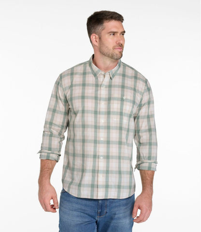 Men's Comfort Stretch Performance® Chambray Shirt, Long-Sleeve, Slightly Fitted Untucked Fit, Plaid | L.L.Bean discount