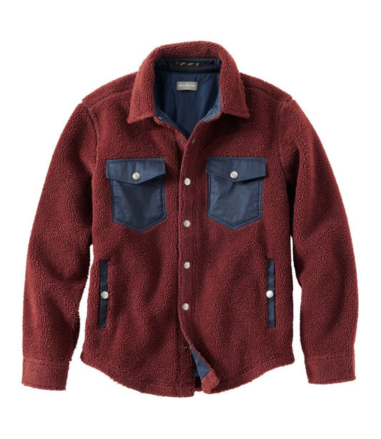 Men's Signature Mixed Media Fleece Shirt Jacket | L.L.Bean online