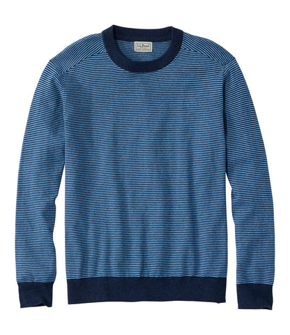 Men's All Seasons Cotton Blend Sweater, Crewneck, Stripe | L.L.Bean US