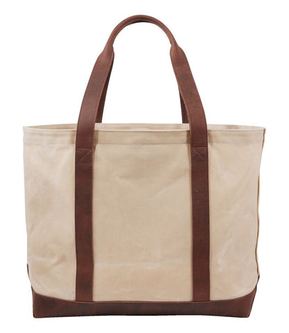 Leather-Trim Waxed Canvas Tote | L.L.Bean online