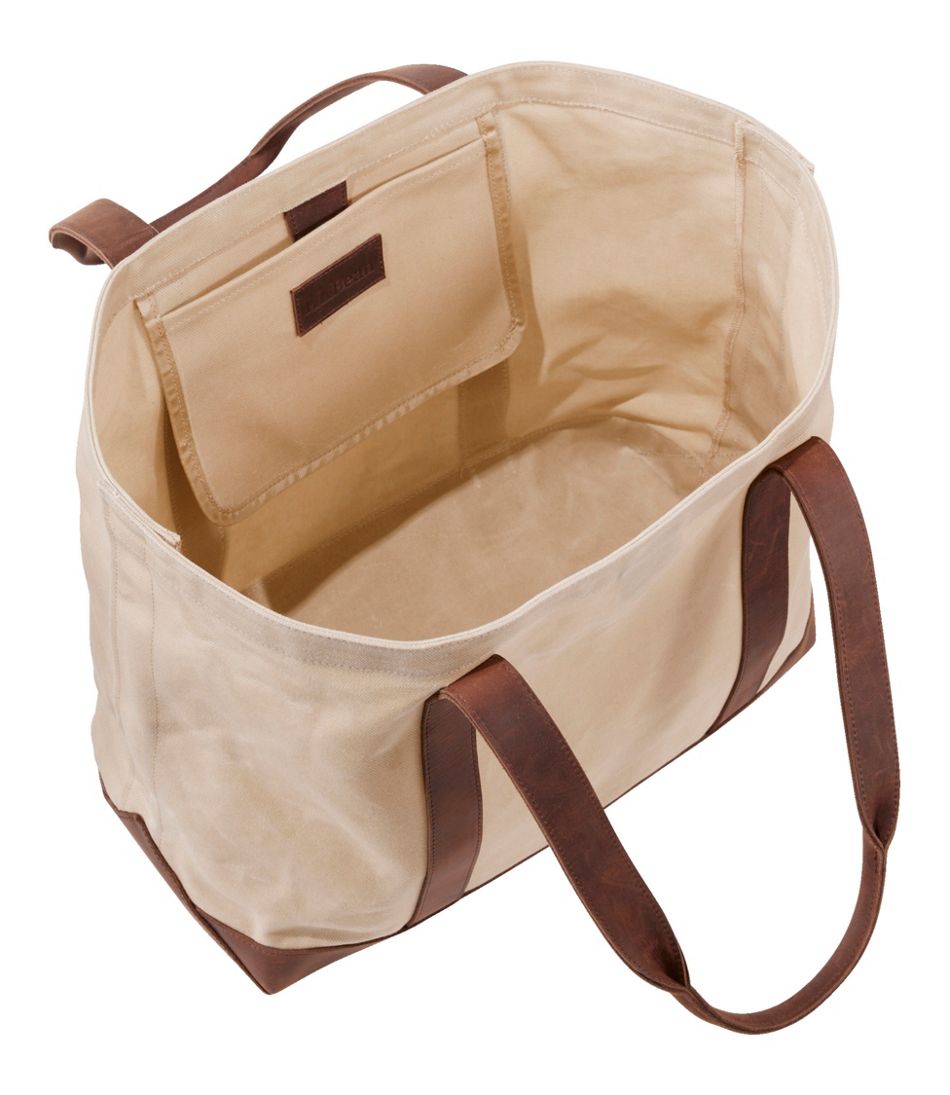 Leather-Trim Waxed Canvas Tote | L.L.Bean online