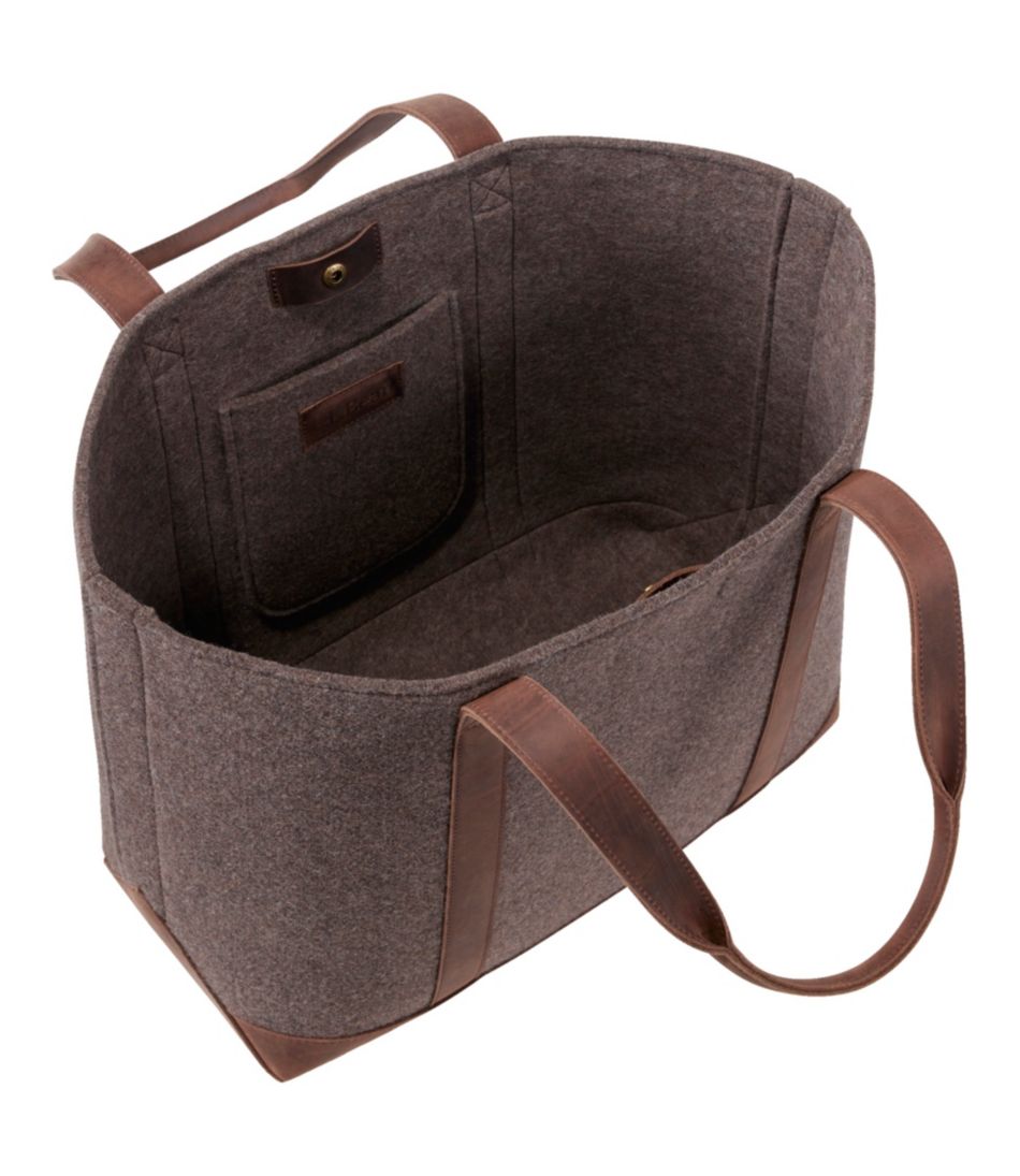 Leather-Trim Wool Tote | L.L.Bean US