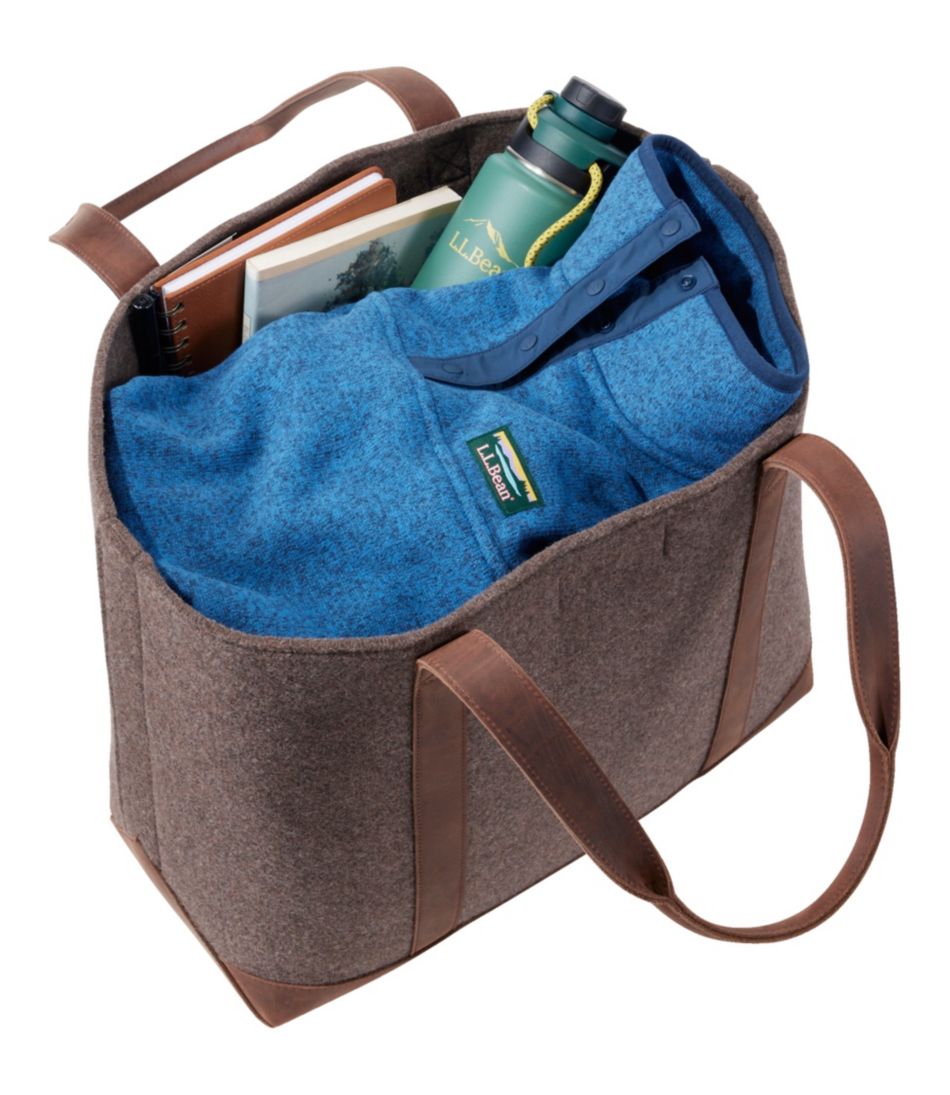 Leather-Trim Wool Tote | L.L.Bean US