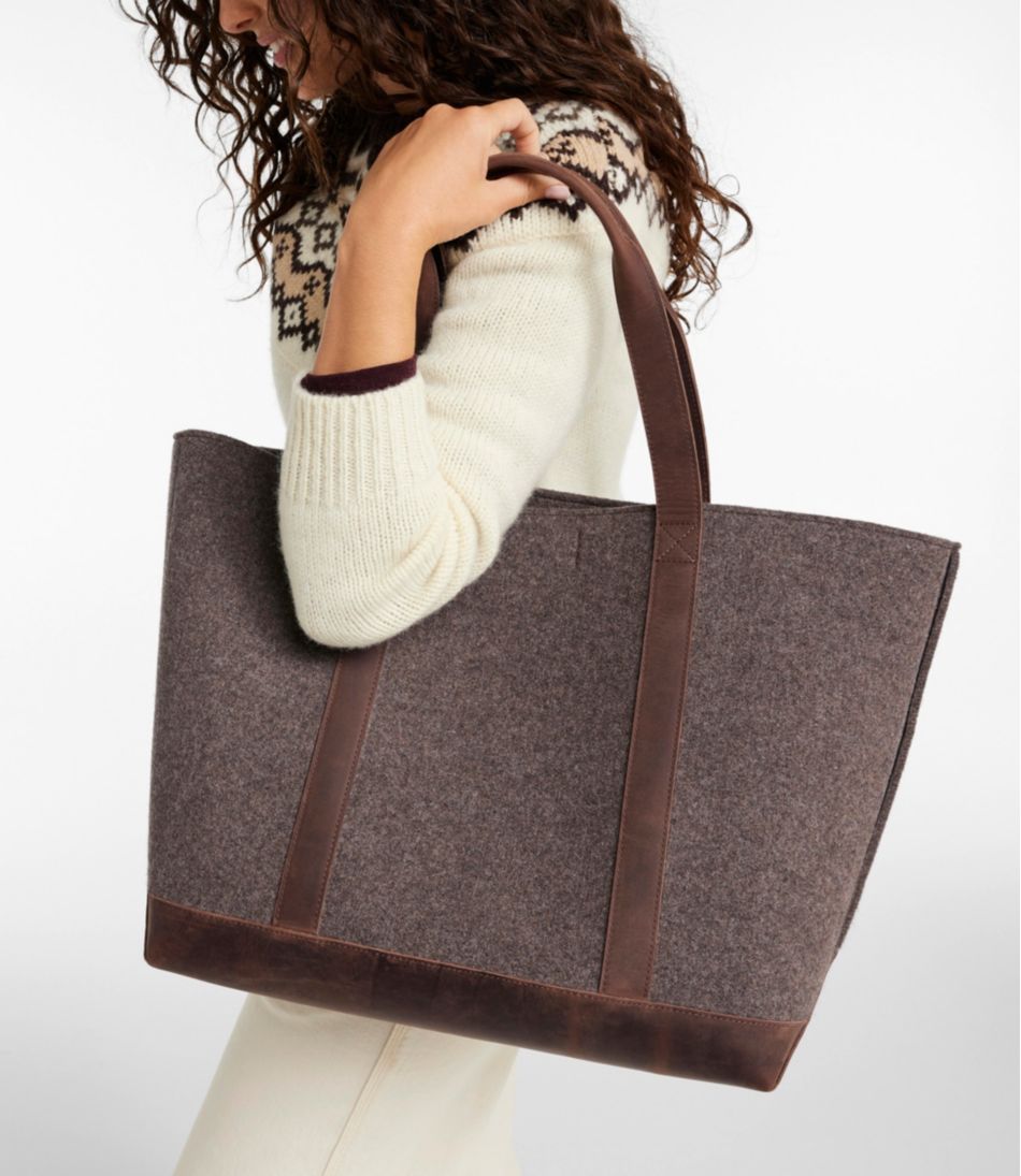 Leather-Trim Wool Tote | L.L.Bean US