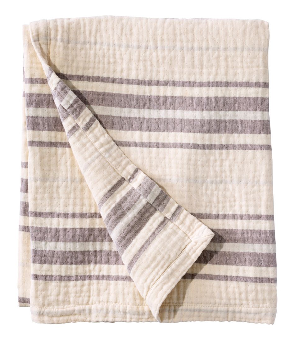 Lightweight Cotton Gauze Throw, Stripe | L.L.Bean online