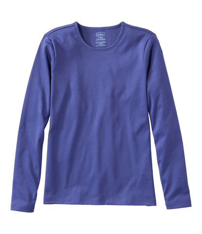Women's Pima Cotton Tee, Long-Sleeve Crewneck | L.L.Bean outlet