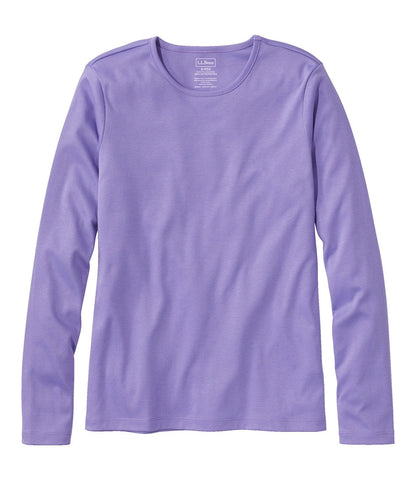 Women's Pima Cotton Tee, Long-Sleeve Crewneck | L.L.Bean outlet