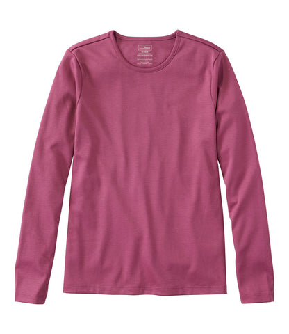 Women's Pima Cotton Tee, Long-Sleeve Crewneck | L.L.Bean outlet