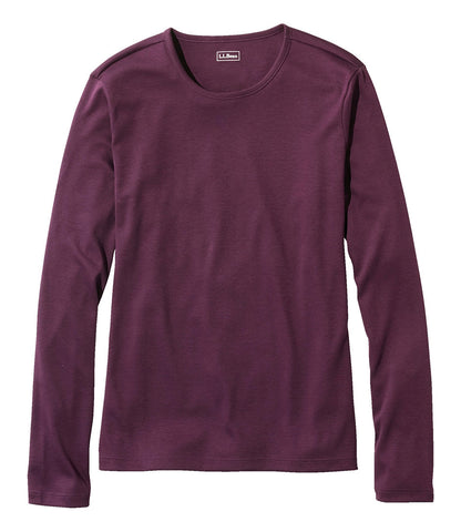 Women's Pima Cotton Tee, Long-Sleeve Crewneck | L.L.Bean outlet