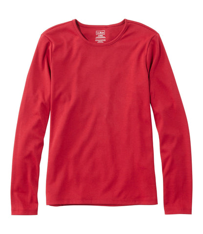 Women's Pima Cotton Tee, Long-Sleeve Crewneck | L.L.Bean outlet