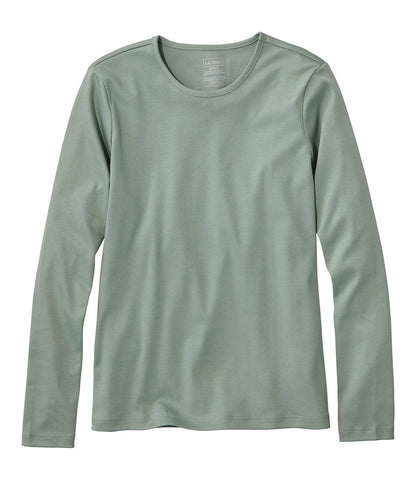 Women's Pima Cotton Tee, Long-Sleeve Crewneck | L.L.Bean outlet