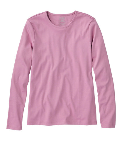 Women's Pima Cotton Tee, Long-Sleeve Crewneck | L.L.Bean outlet