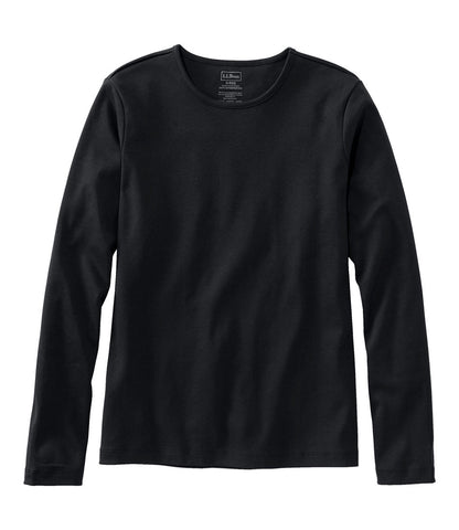 Women's Pima Cotton Tee, Long-Sleeve Crewneck | L.L.Bean outlet