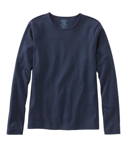 Women's Pima Cotton Tee, Long-Sleeve Crewneck | L.L.Bean outlet