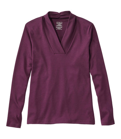 Women's Pima Cotton Tee, Shawl Long-Sleeve | L.L.Bean on sale