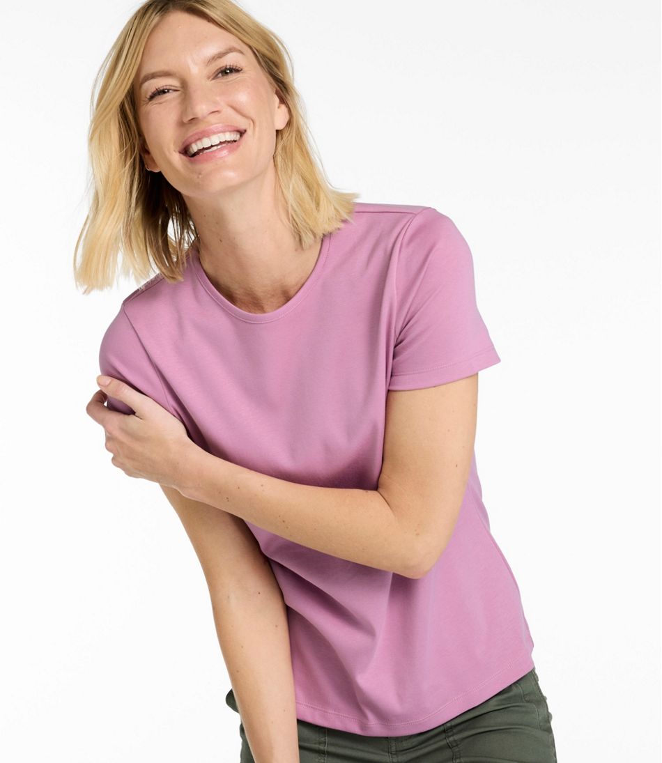 Women's Pima Cotton Tee, Short-Sleeve Crewneck | L.L.Bean online