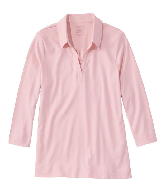 Women's Pima Cotton Tee, Three-Quarter-Sleeve Polo | L.L.Bean US