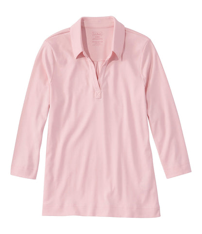 Women's Pima Cotton Tee, Three-Quarter-Sleeve Polo | L.L.Bean US