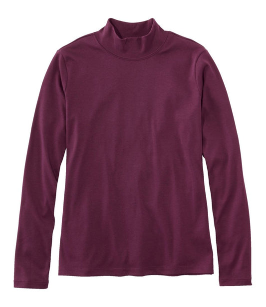 Women's Pima Cotton Tee, Long-Sleeve Mockneck | L.L.Bean outlet