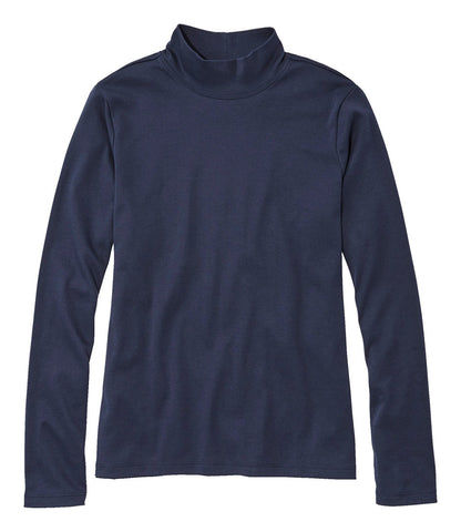 Women's Pima Cotton Tee, Long-Sleeve Mockneck | L.L.Bean outlet