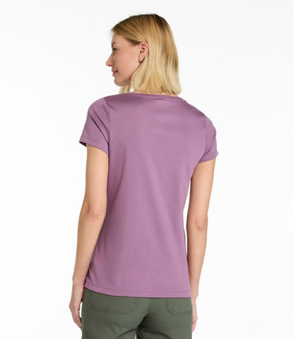 Women's Pima Cotton Shaped V-Neck, Short-Sleeve | L.L.Bean discount