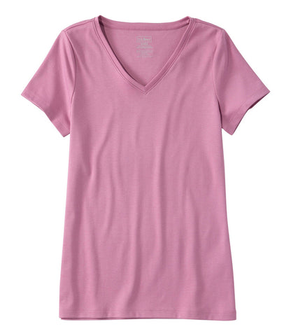 Women's Pima Cotton Shaped V-Neck, Short-Sleeve | L.L.Bean discount