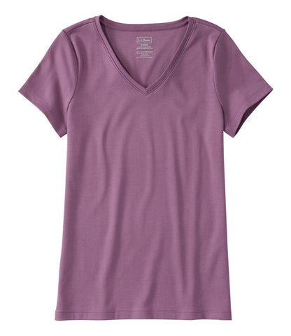 Women's Pima Cotton Shaped V-Neck, Short-Sleeve | L.L.Bean discount