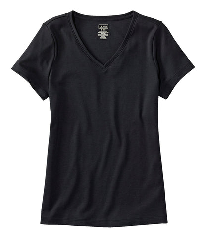 Women's Pima Cotton Shaped V-Neck, Short-Sleeve | L.L.Bean discount