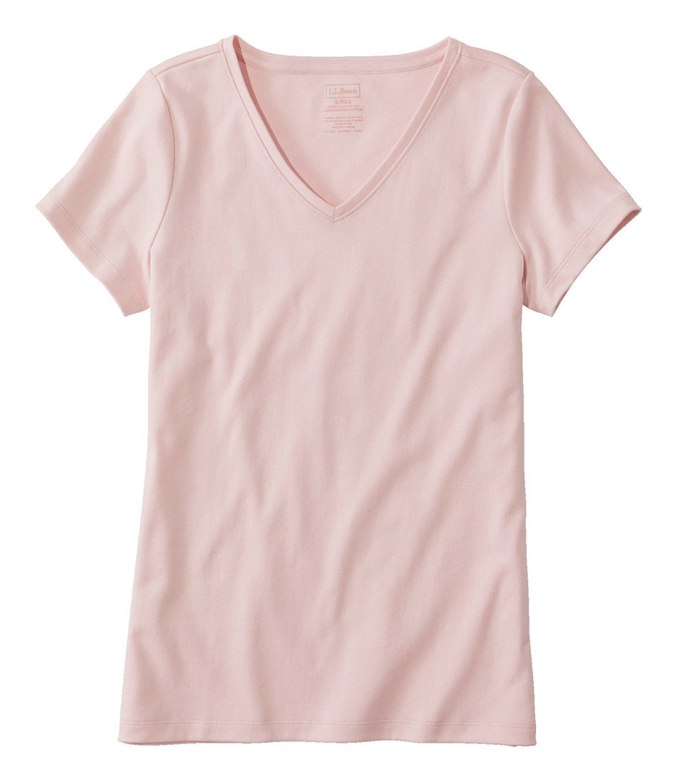 Women's Pima Cotton Shaped V-Neck, Short-Sleeve | L.L.Bean discount