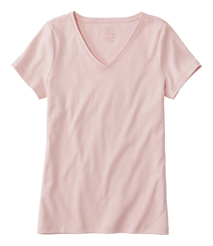 Women's Pima Cotton Shaped V-Neck, Short-Sleeve | L.L.Bean discount