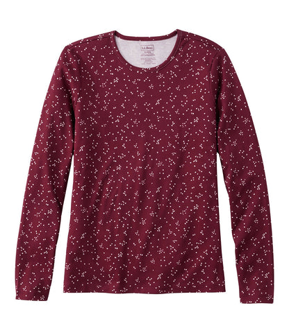 Women's Pima Cotton Tee, Long-Sleeve Crewneck Print | L.L.Bean sale