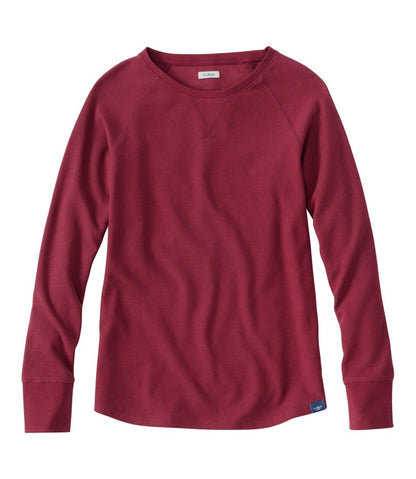 Women's Unshrinkable Mini-Waffle Tee, Long-Sleeve Crewneck | L.L.Bean for sale