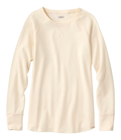 Women's Unshrinkable Mini-Waffle Tee, Long-Sleeve Crewneck | L.L.Bean for sale