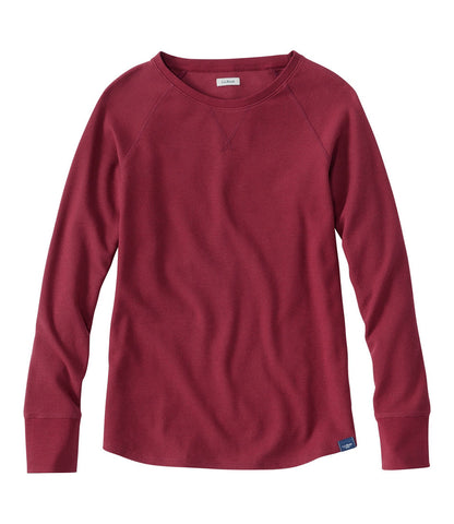 Women's Unshrinkable Mini-Waffle Tee, Long-Sleeve Crewneck | L.L.Bean for sale
