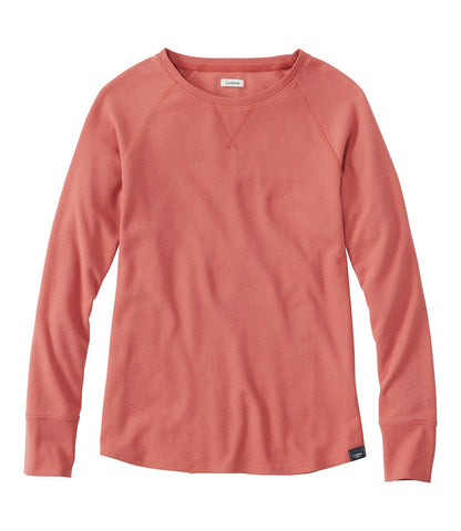 Women's Unshrinkable Mini-Waffle Tee, Long-Sleeve Crewneck | L.L.Bean for sale
