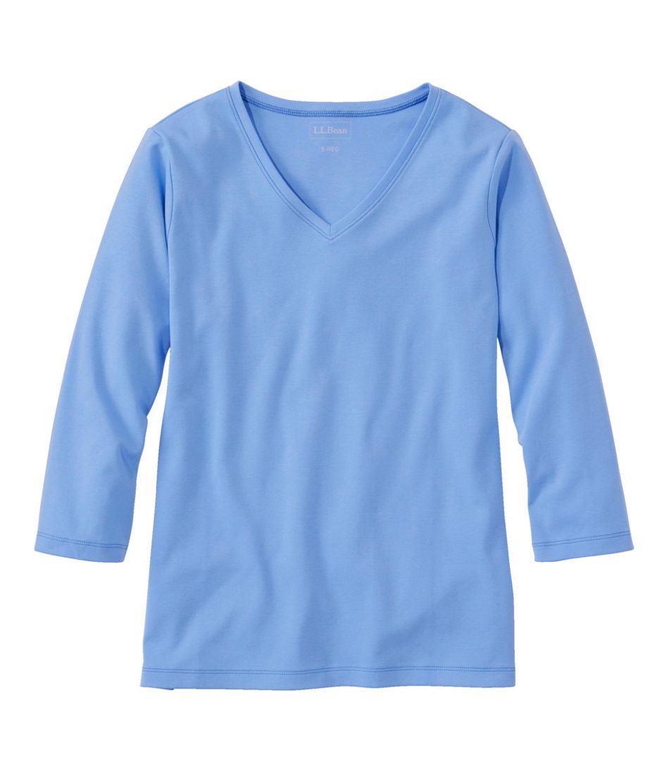 Women's V-Neck, Three-Quarter-Sleeve | L.L.Bean on sale
