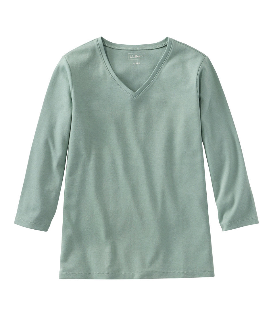 Women's V-Neck, Three-Quarter-Sleeve | L.L.Bean on sale
