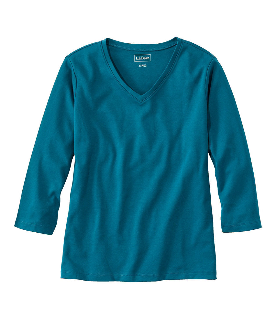 Women's V-Neck, Three-Quarter-Sleeve | L.L.Bean on sale